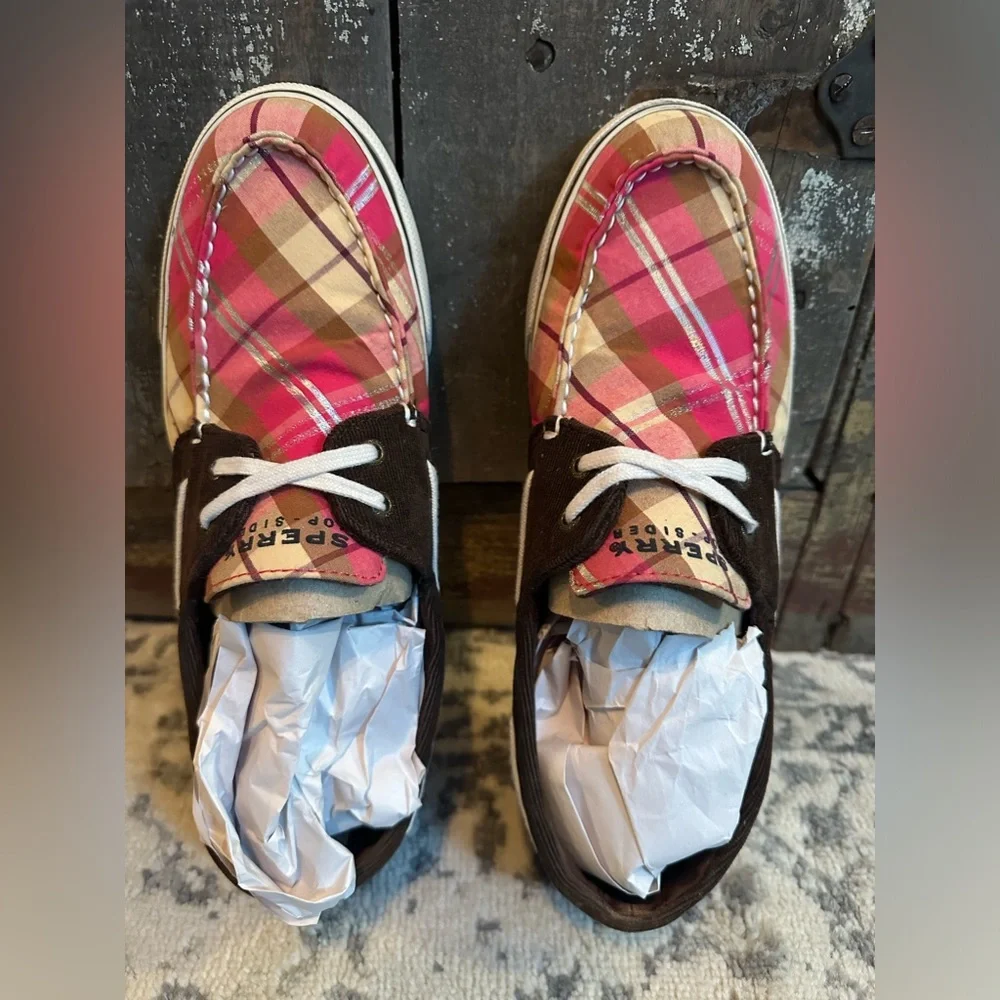 Women’s Sperry Top-Sider Size 10 Pink & Brown Boat Shoes - Picture 3 of 10